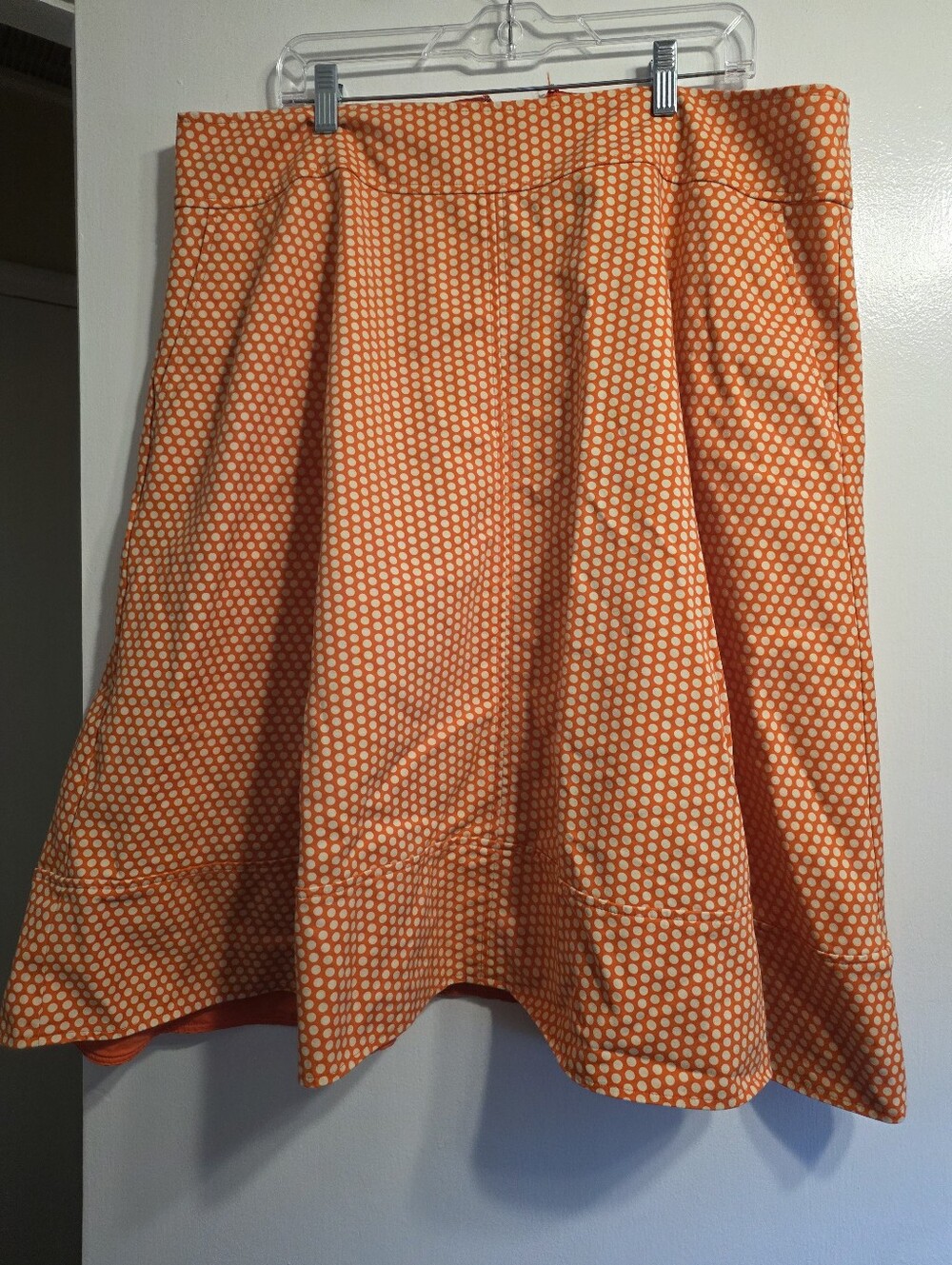 Lane Bryant Orange Polka Dot A-Line Plus Size Skirt Size 20